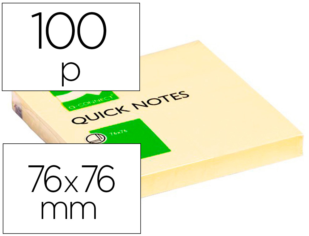 Caja 12 Notas 76x76mm adhesivas quita y pon q-co (Ref. 25941)