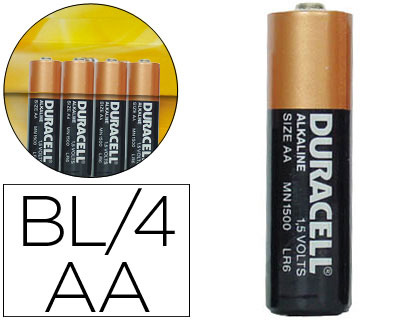 Paquete de 4 Pilas Duracell AA (Ref. 21313)