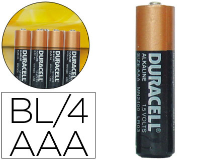 Paquete de 4 Pilas Duracell AAA (Ref. 21315)