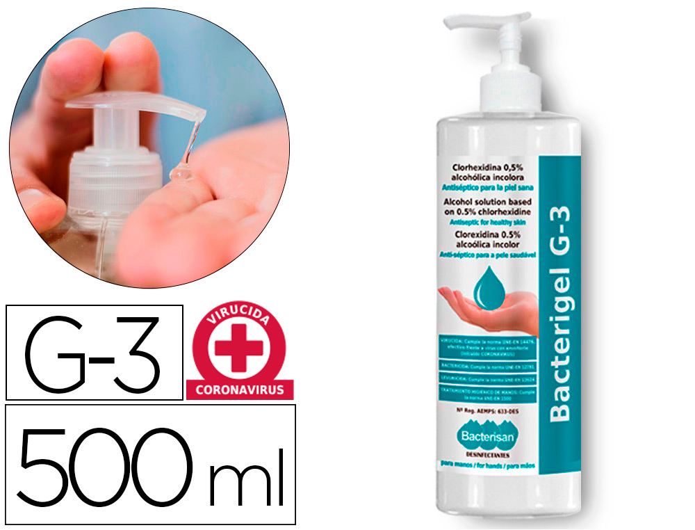 Gel hidroalcohólico 500 ml. con dosificador (Ref. 159780)