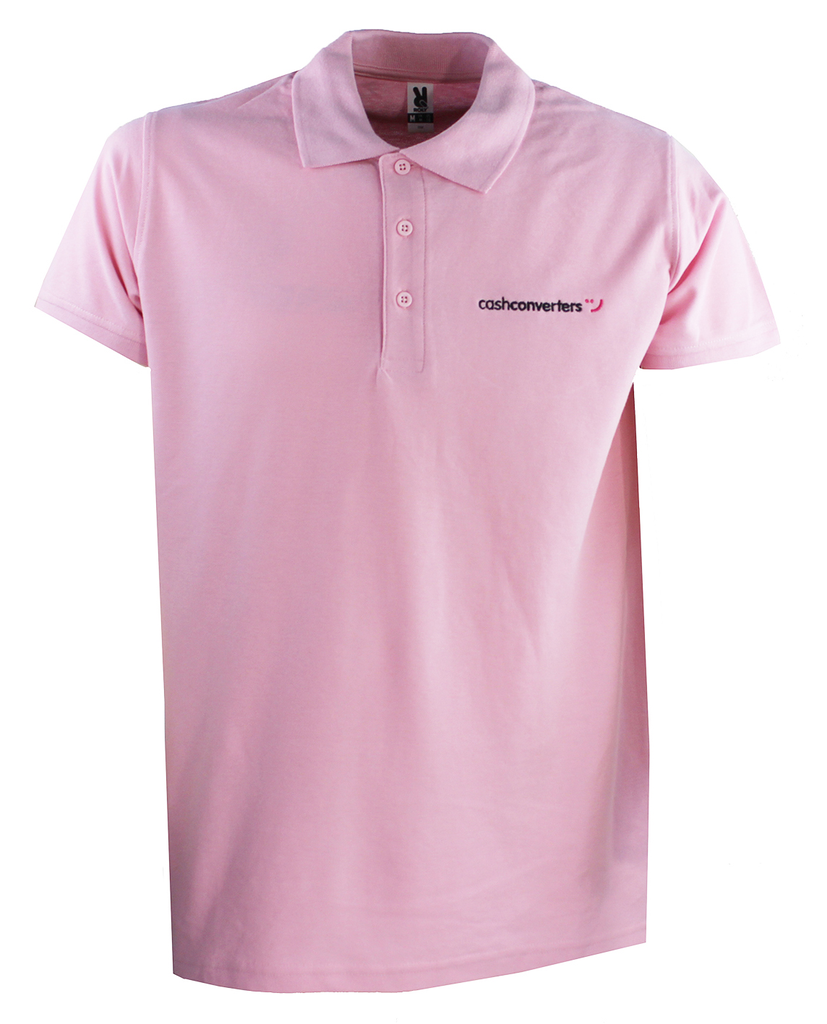 Polo rosa claro mujer MC T.2XL (Bordado Cash Converters)