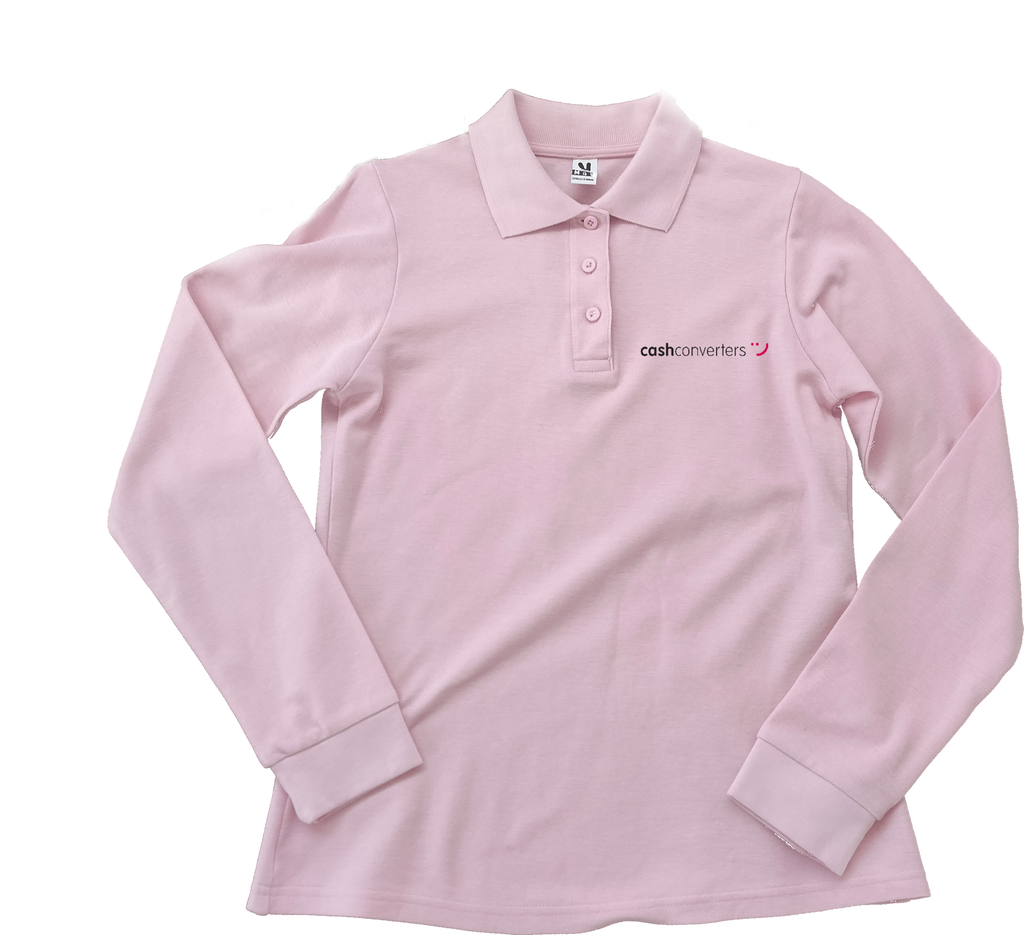 Polo rosa claro mujer ML T.S (Bordado Cash Converters)