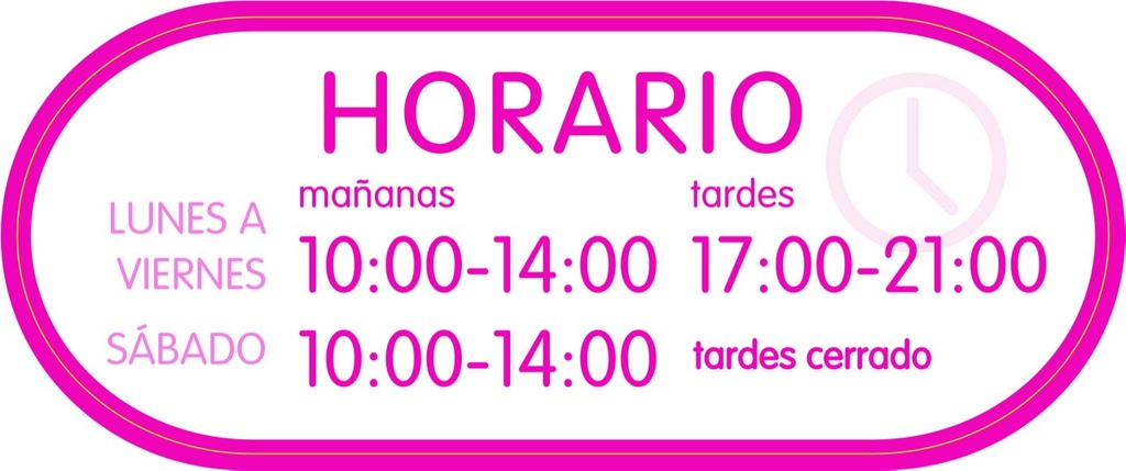 Pack 2 vinilos "horario verano partido" Sábados de 10 a 14h. Español