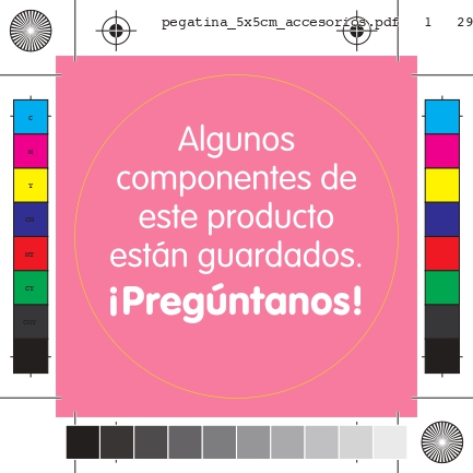 [MKS06a] Pack 5 Pegatinas "Algunos componentes de este producto estan guardados" de 5x5cm Español